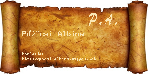 Pócsi Albina névjegykártya